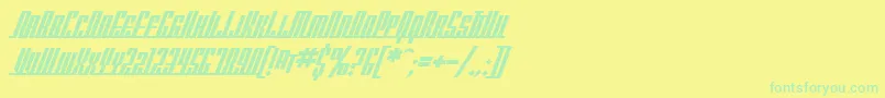 フォントSfAmericanaDreamsScBold – 黄色い背景に緑の文字