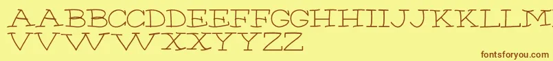 ChumpRegular Font – Brown Fonts on Yellow Background