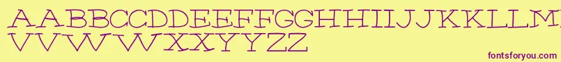 ChumpRegular Font – Purple Fonts on Yellow Background