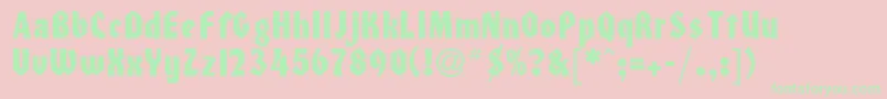 Weitere Informationen zur Heidelberg-Schriftart Heidelberg-Schriftart – Grüne Schriften auf rosa Hintergrund