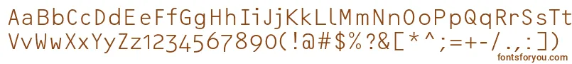 OcrfLightosfc-Schriftart – Braune Schriften auf weißem Hintergrund