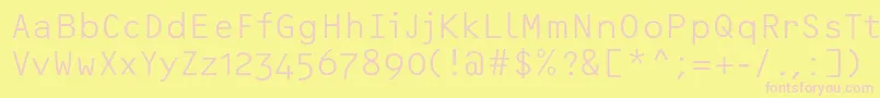 OcrfLightosfc-fontti – vaaleanpunaiset fontit keltaisella taustalla