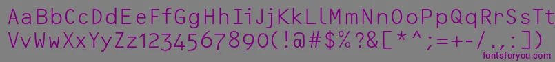 フォントOcrfLightosfc – 紫色のフォント、灰色の背景