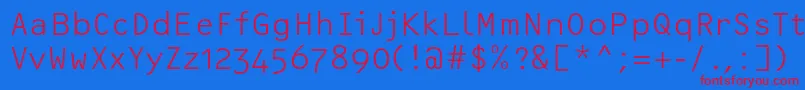 フォントOcrfLightosfc – 赤い文字の青い背景