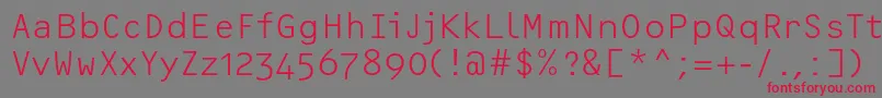 フォントOcrfLightosfc – 赤い文字の灰色の背景