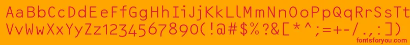 フォントOcrfLightosfc – オレンジの背景に赤い文字