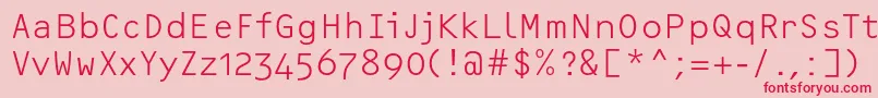 OcrfLightosfc Font – Red Fonts on Pink Background
