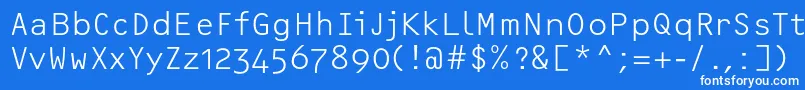 フォントOcrfLightosfc – 青い背景に白い文字