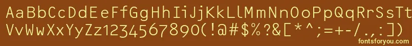 OcrfLightosfc-fontti – keltaiset fontit ruskealla taustalla