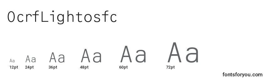 Размеры шрифта OcrfLightosfc