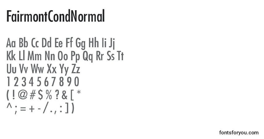 FairmontCondNormal Font – alphabet, numbers, special characters