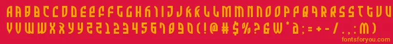 Zoneridertitle Font – Orange Fonts on Red Background