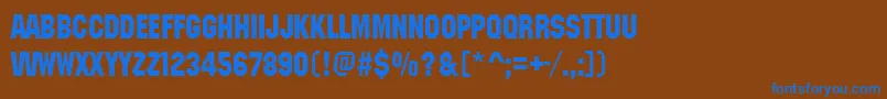 Więcej informacji o czcionce Machineitcdee Czcionka Machineitcdee – niebieskie czcionki na brązowym tle