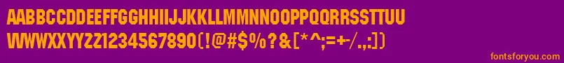 Czcionka Machineitcdee – pomarańczowe czcionki na fioletowym tle