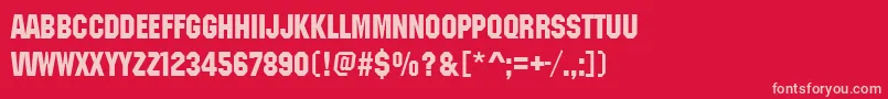 Machineitcdee Font – Pink Fonts on Red Background