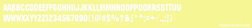 Machineitcdee Font – White Fonts on Yellow Background