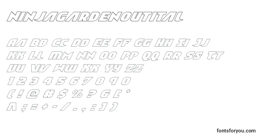 Ninjagardenoutital Font – alphabet, numbers, special characters