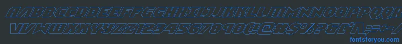 Ninjagardenoutital Font – Blue Fonts on Black Background