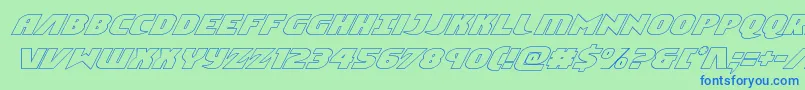 Ninjagardenoutital Font – Blue Fonts on Green Background