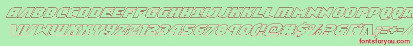 Ninjagardenoutital Font – Red Fonts on Green Background