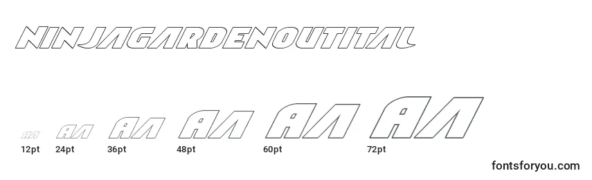 Ninjagardenoutital Font Sizes