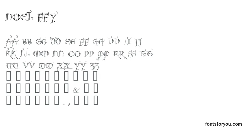 Schriftart Noel ffy – Alphabet, Zahlen, spezielle Symbole