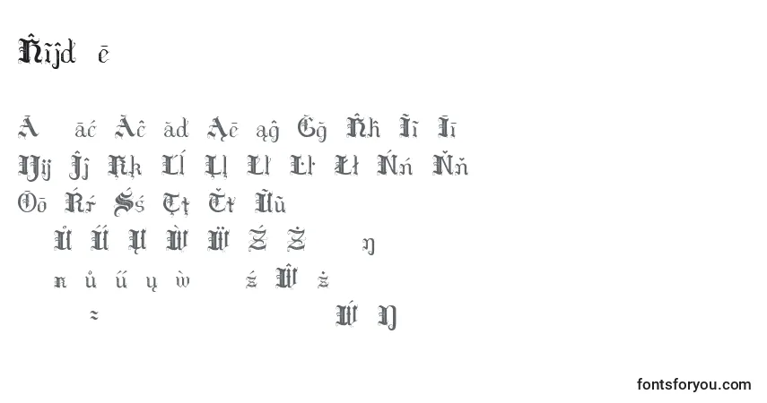Fuente Hildae - alfabeto, números, caracteres especiales
