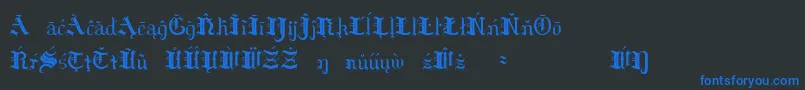 Hildae Font – Blue Fonts on Black Background