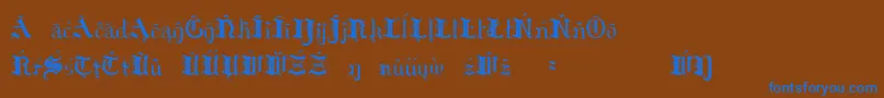 Hildae Font – Blue Fonts on Brown Background