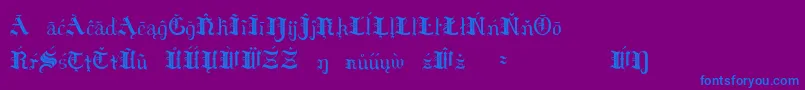 Hildae Font – Blue Fonts on Purple Background