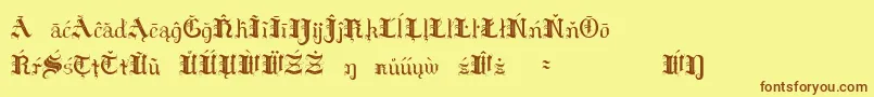 Hildae Font – Brown Fonts on Yellow Background