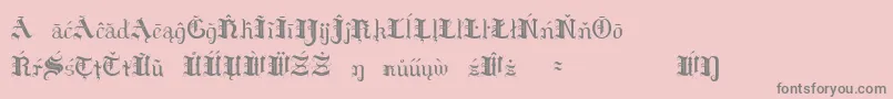 Hildae-Schriftart – Graue Schriften auf rosa Hintergrund