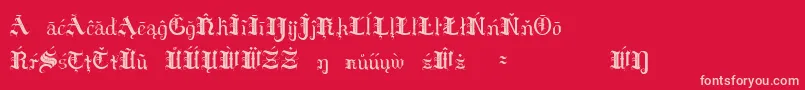 Hildae-Schriftart – Rosa Schriften auf rotem Hintergrund