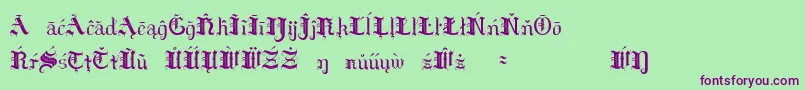 Шрифт Hildae – фиолетовые шрифты на зелёном фоне