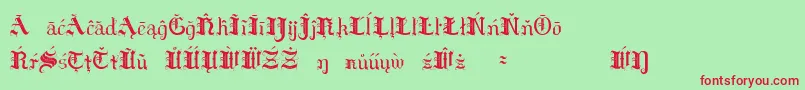 Шрифт Hildae – красные шрифты на зелёном фоне