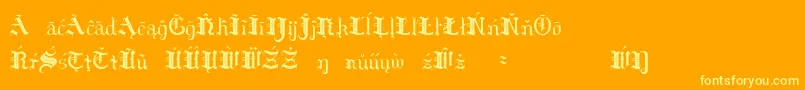 Hildae Font – Yellow Fonts on Orange Background