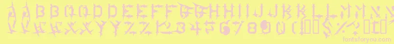 LderbГ¶g Font – Pink Fonts on Yellow Background