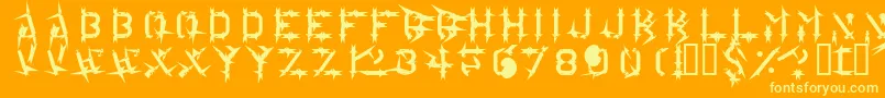 LderbГ¶g Font – Yellow Fonts on Orange Background