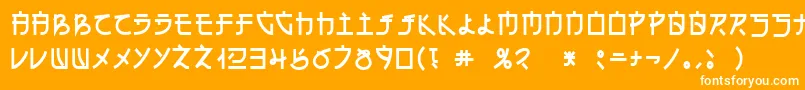 フォントEncyr – オレンジの背景に白い文字