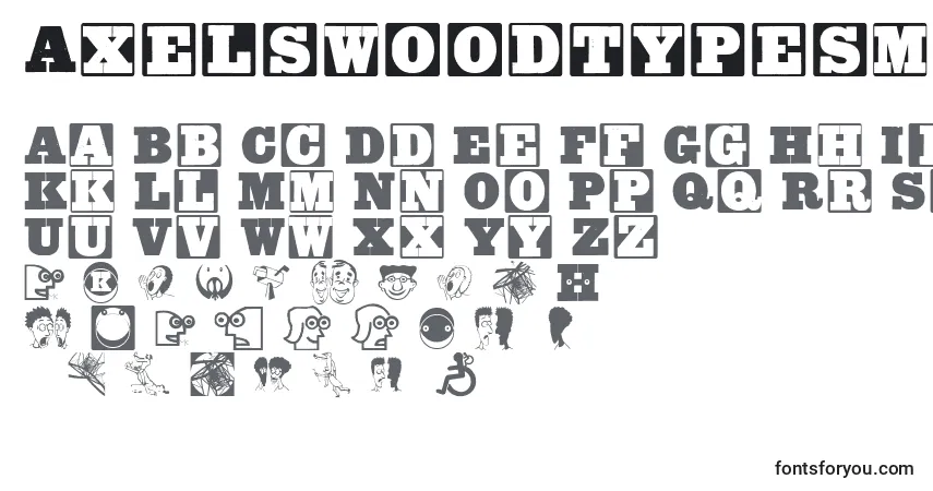 Czcionka Axelswoodtypesmk – alfabet, cyfry, specjalne znaki