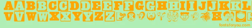 Axelswoodtypesmk Font – Orange Fonts on Green Background