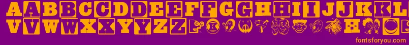 Fonte Axelswoodtypesmk – fontes laranjas em um fundo violeta