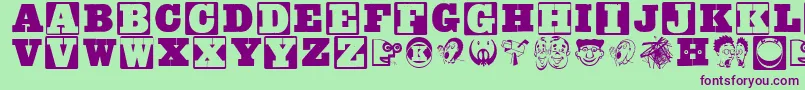 Axelswoodtypesmk Font – Purple Fonts on Green Background