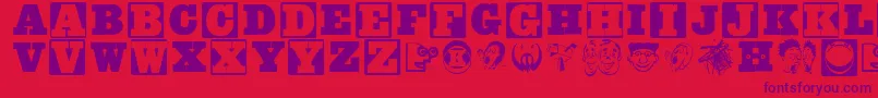 Axelswoodtypesmk-Schriftart – Violette Schriften auf rotem Hintergrund