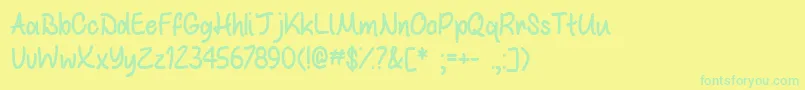 Police WhiteChocolateMintTtf – polices vertes sur fond jaune