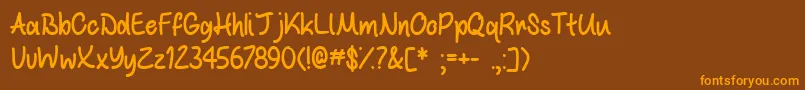 Шрифт WhiteChocolateMintTtf – оранжевые шрифты на коричневом фоне