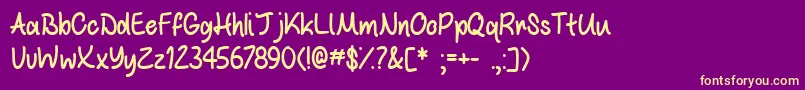 WhiteChocolateMintTtf Font – Yellow Fonts on Purple Background