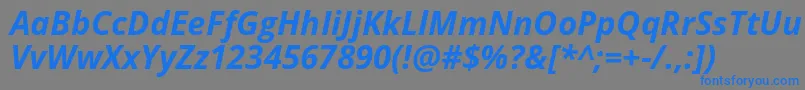 フォントOpensans Bolditalic – 灰色の背景に青い文字