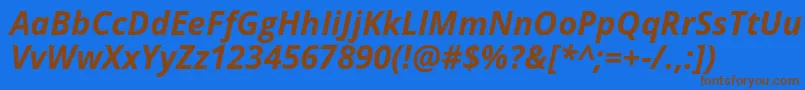 Opensans Bolditalic Font – Brown Fonts on Blue Background