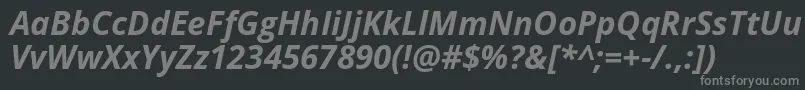 Шрифт Opensans Bolditalic – серые шрифты на чёрном фоне